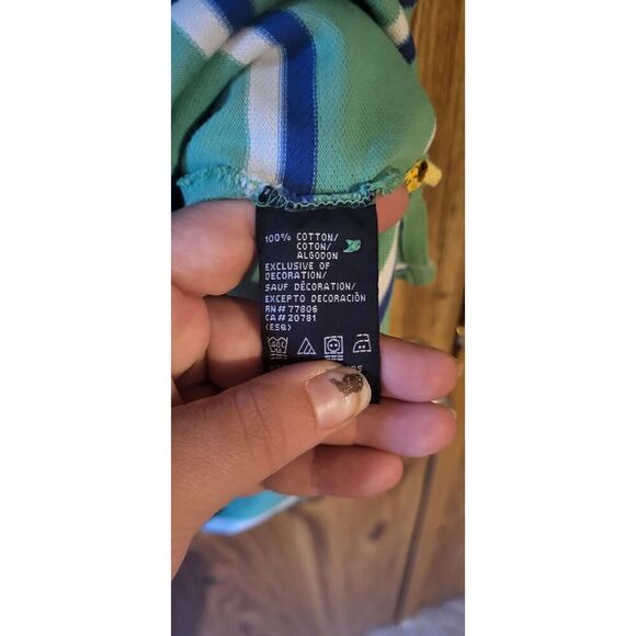 Tommy Hilfiger green striped collard shirt - Picture 5 of 6